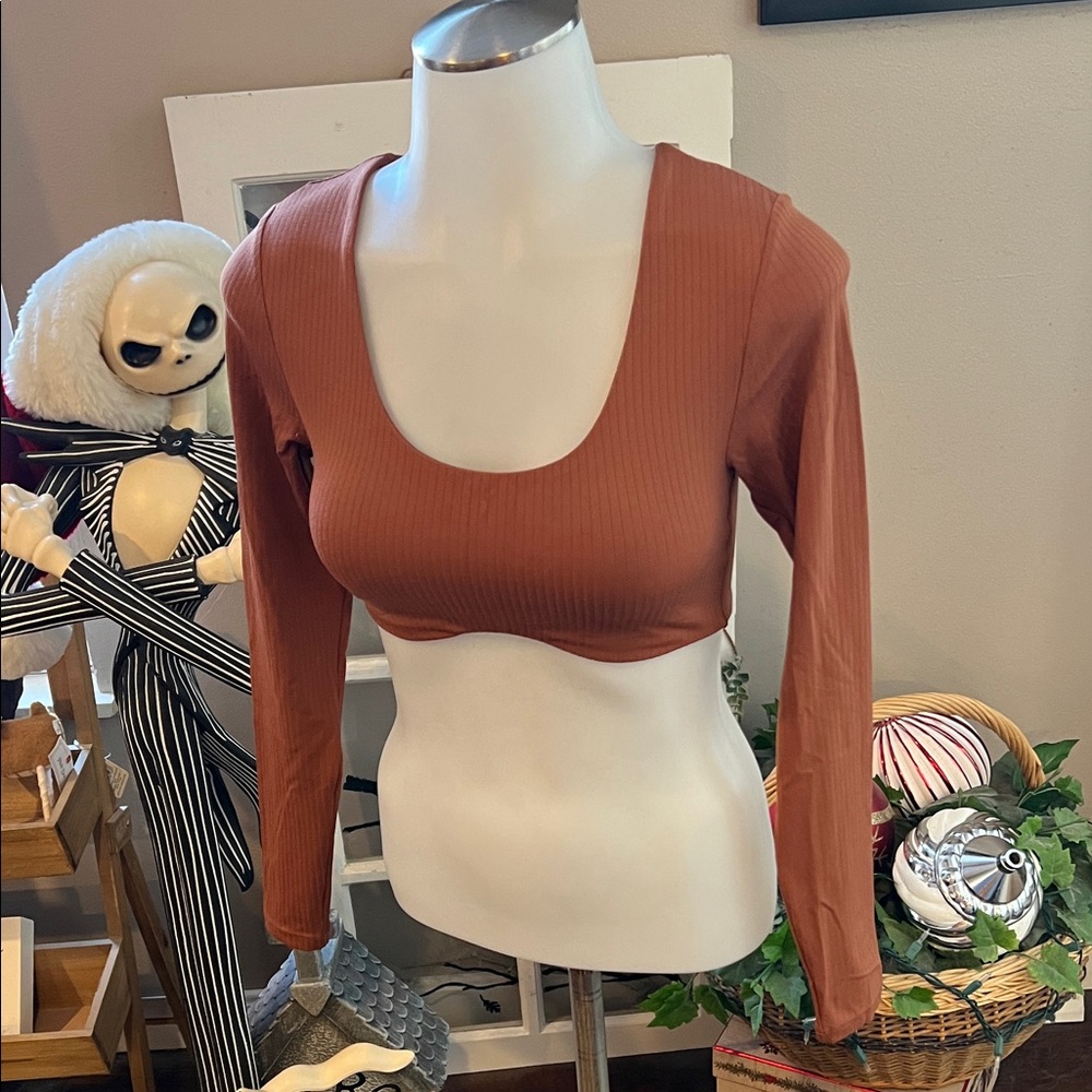 Aerie Offline Long Sleeve Crop Top